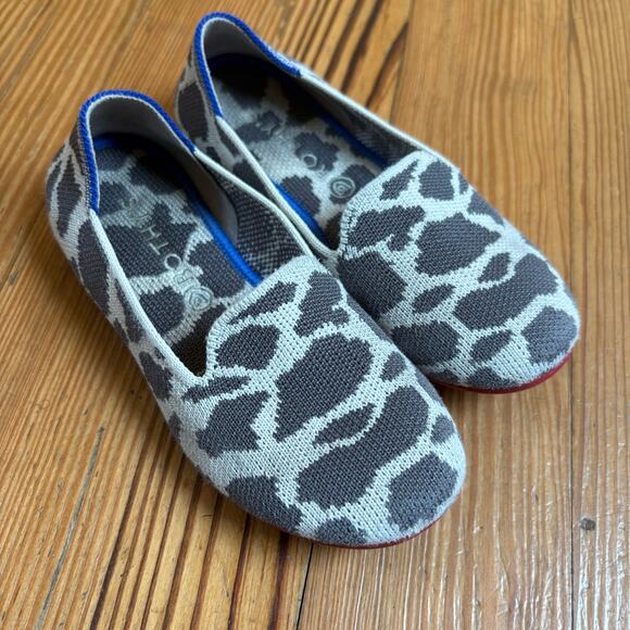 ROTHY'S gray white animal print slip on toddler flats SIZE 12 - Picture 1 of 6
